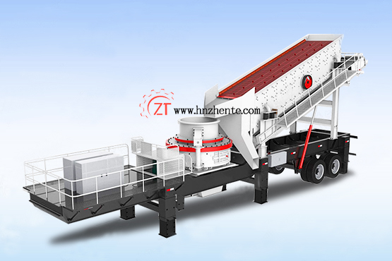 Wheeled Sand Making Machine + Vibrating Screen Mobile Crushing Station